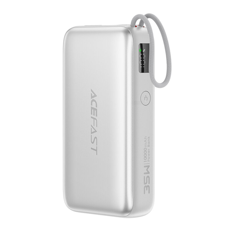 Power bank cu cablu telescopic 35W Acefast M32, 10000mAh, argintiu