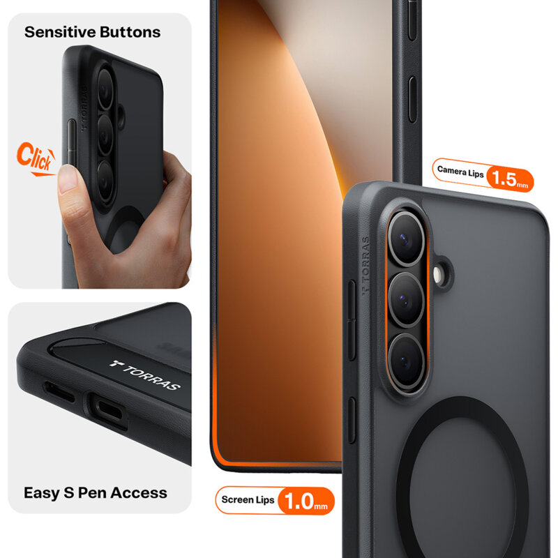 Husa Samsung Galaxy S26 Plus Torras Pstand, negru