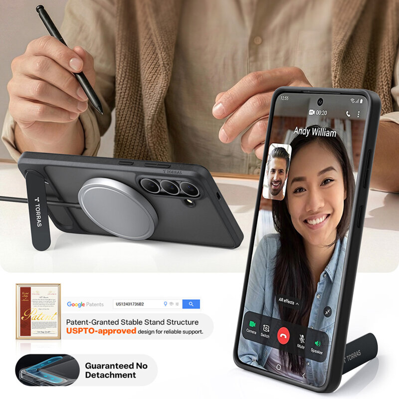 Husa Samsung Galaxy S26 Plus Torras Pstand, negru