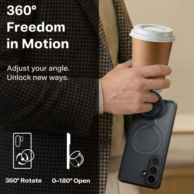 Husa Samsung Galaxy S26 Torras Ostand Spin Series, negru