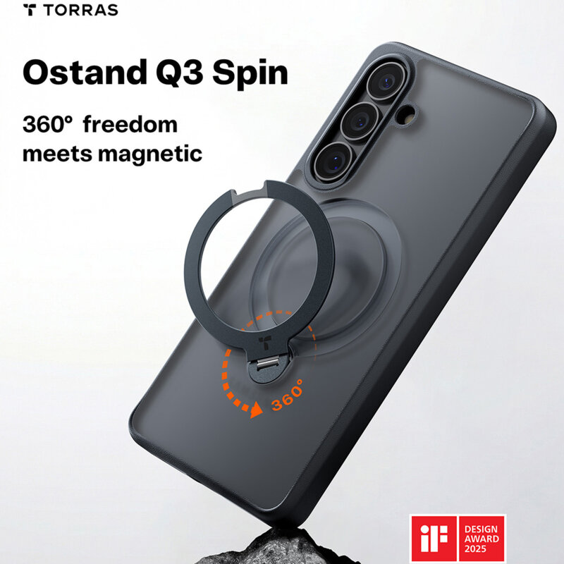 Husa Samsung Galaxy S26 Torras Ostand Spin Series, negru