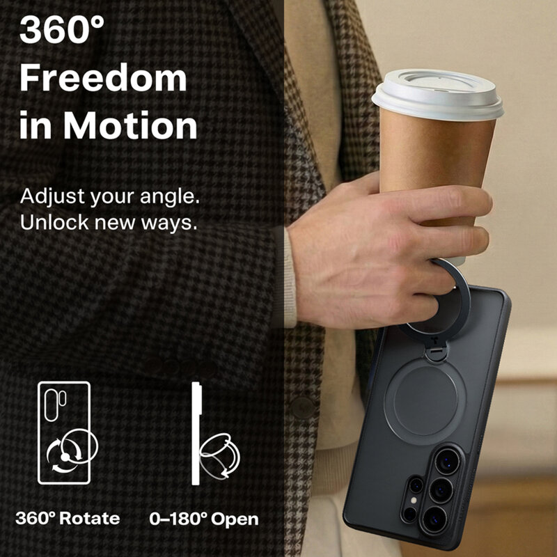 Husa Samsung Galaxy S26 Ultra Torras Ostand Spin Series, transparenta