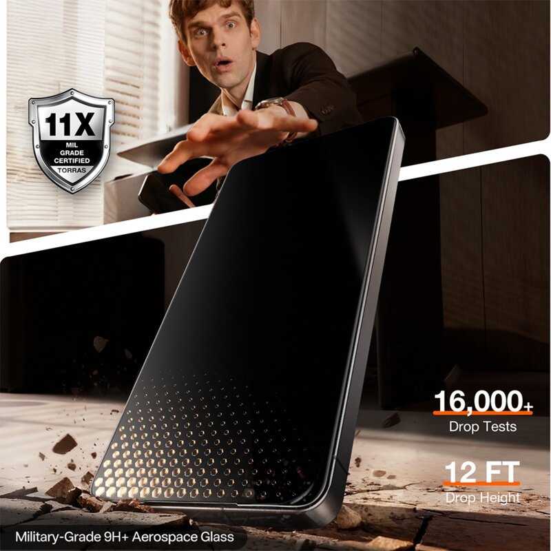 Folie sticla Samsung Galaxy S26 Ultra Torras GlassGo Install Master Privacy, negru