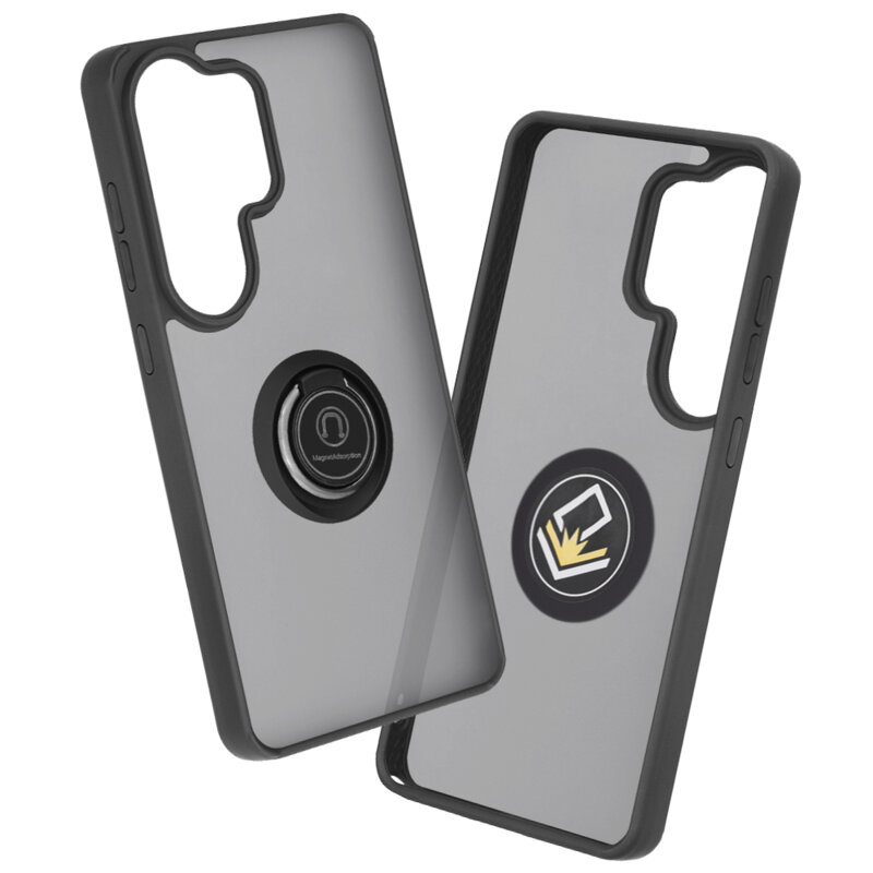Husa Samsung Galaxy S26 Ultra Techsuit Glinth cu inel suport stand magnetic, negru