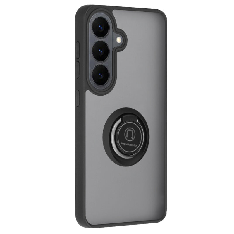 Husa Samsung Galaxy S26 Techsuit Glinth cu inel suport stand magnetic, negru