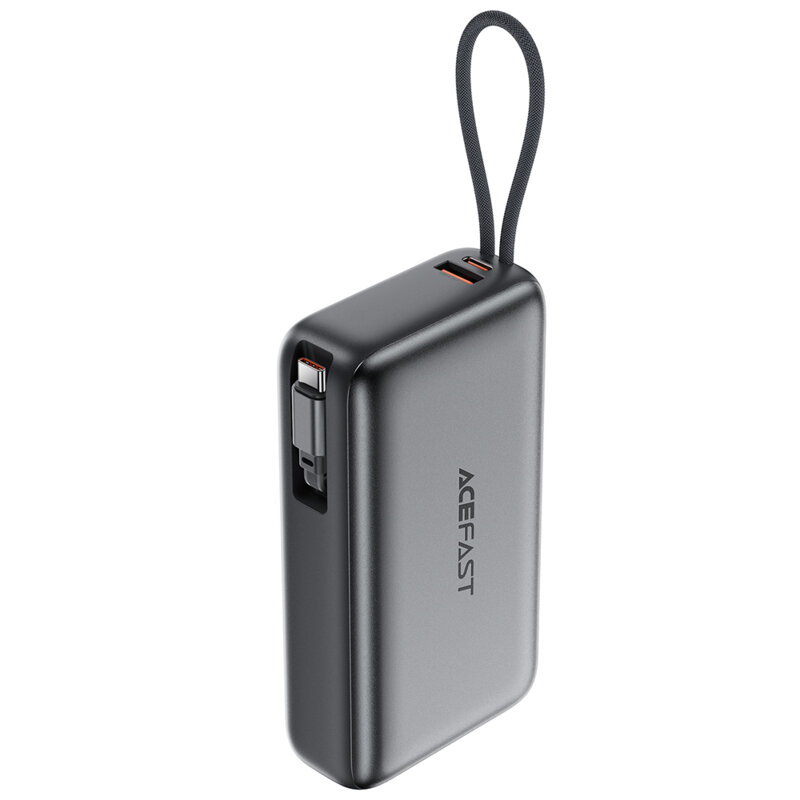 Power bank cu cablu telescopic 45W Acefast M34, 20000mAh, gri