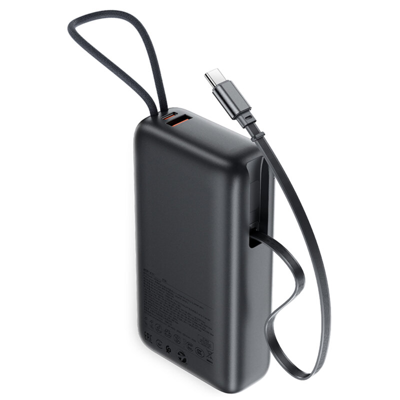 Power bank cu cablu telescopic 45W Acefast M34, 20000mAh, gri