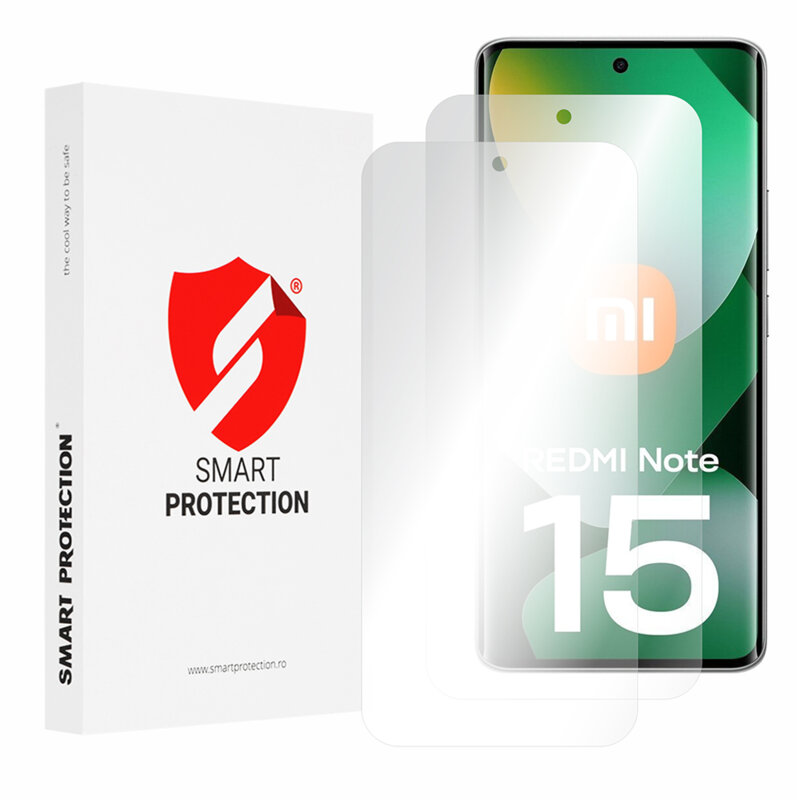[Pachet 2x] Folie regenerabila premium Xiaomi Redmi Note 15 4G Smart Protection Classic, transparenta