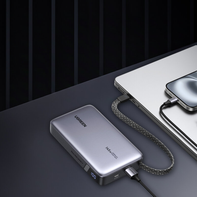 Power bank USB, Type-C, 20000mAh Ugreen, 145W, gri, 55992