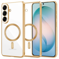 Husa premium Samsung Galaxy S26 Plus Techsuit Luxury Crystal MagSafe, auriu