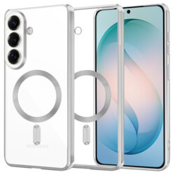 Husa premium Samsung Galaxy S26 Plus Techsuit Luxury Crystal MagSafe, argintiu