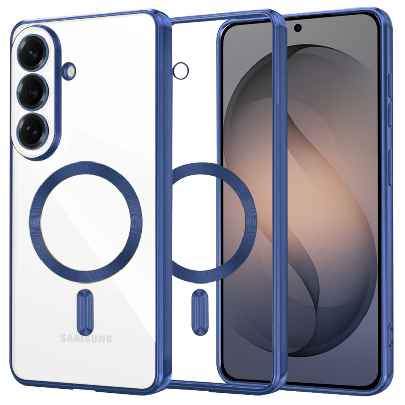 Husa premium Samsung Galaxy S26 Techsuit Luxury Crystal MagSafe, albastru