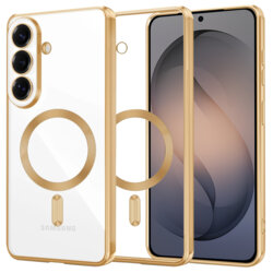 Husa premium Samsung Galaxy S26 Techsuit Luxury Crystal MagSafe, auriu