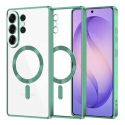 Husa premium Samsung Galaxy S26 Ultra Techsuit Luxury Crystal MagSafe, verde deschis