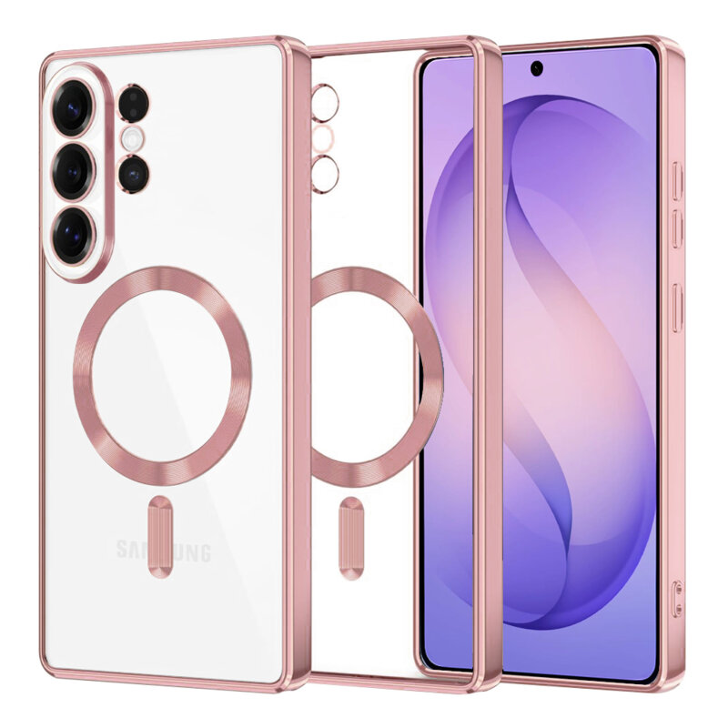 Husa premium Samsung Galaxy S26 Ultra Techsuit Luxury Crystal MagSafe, roz