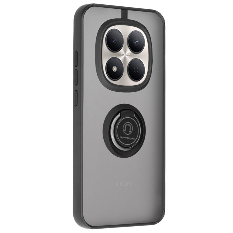 Husa Xiaomi Redmi Note 15 Pro 5G Techsuit Glinth cu inel suport stand magnetic, negru