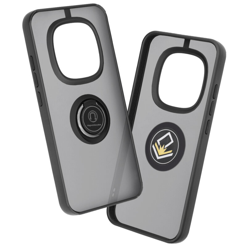 Husa Xiaomi Redmi Note 15 Pro 5G Techsuit Glinth cu inel suport stand magnetic, negru