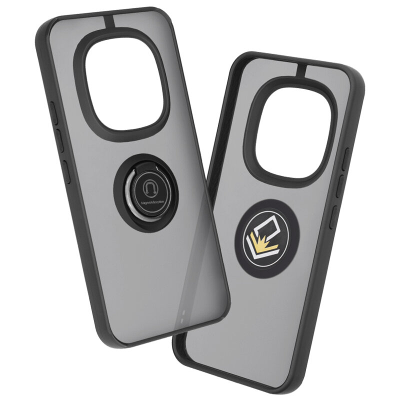 Husa Xiaomi Poco M8 Pro 5G Techsuit Glinth cu inel suport stand magnetic, negru