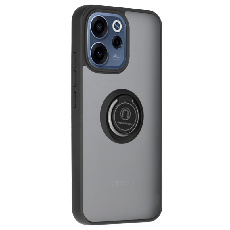 Husa Oppo Reno15 F Techsuit Glinth cu inel suport stand magnetic, negru