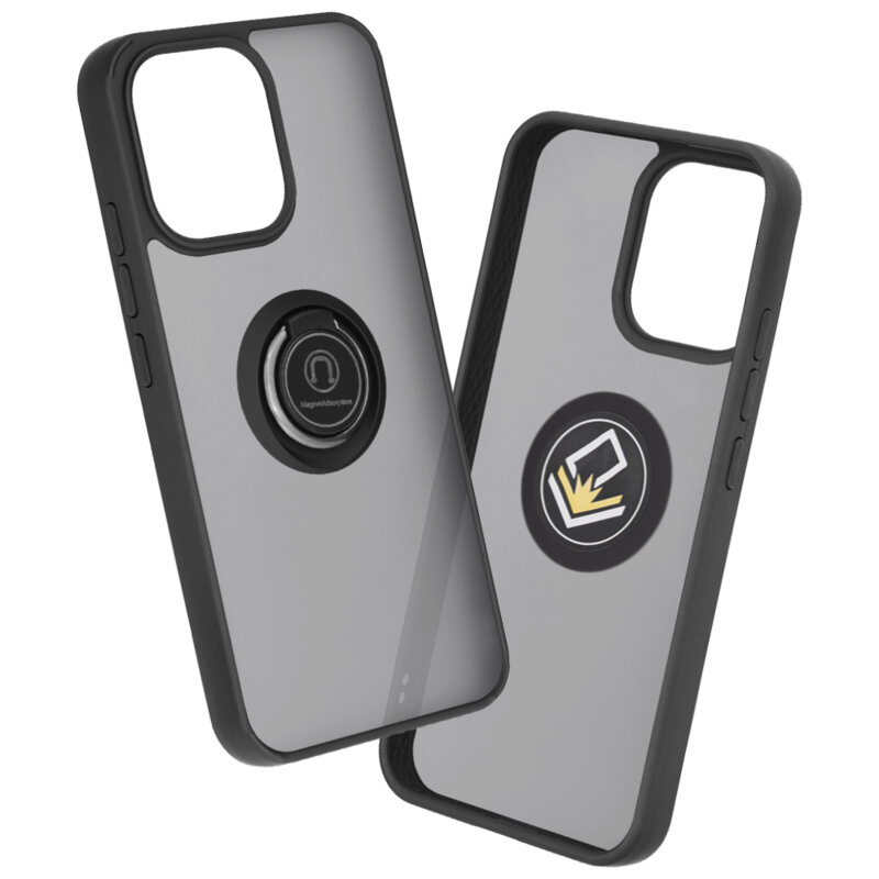Husa Oppo Reno15 FS 5G Techsuit Glinth cu inel suport stand magnetic, negru