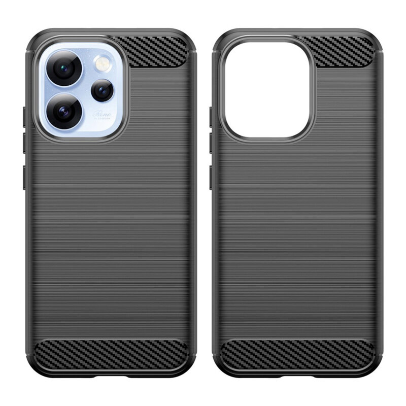 Husa Oppo Reno15 Pro Techsuit Carbon Silicone, negru