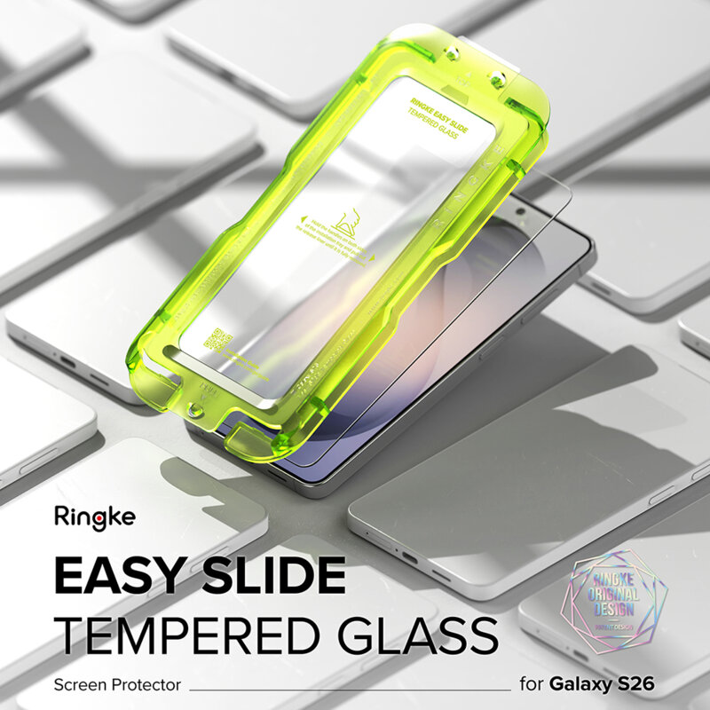 [Pachet 2x] Folie sticla Samsung Galaxy S26 Ringke Easy Slide Tempered Glass, transparenta