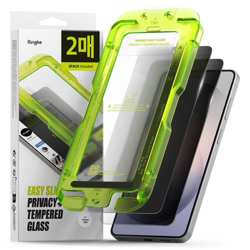 [Pachet 2x] Folie sticla Samsung Galaxy S26 Ringke Easy Slide Tempered Glass, negru