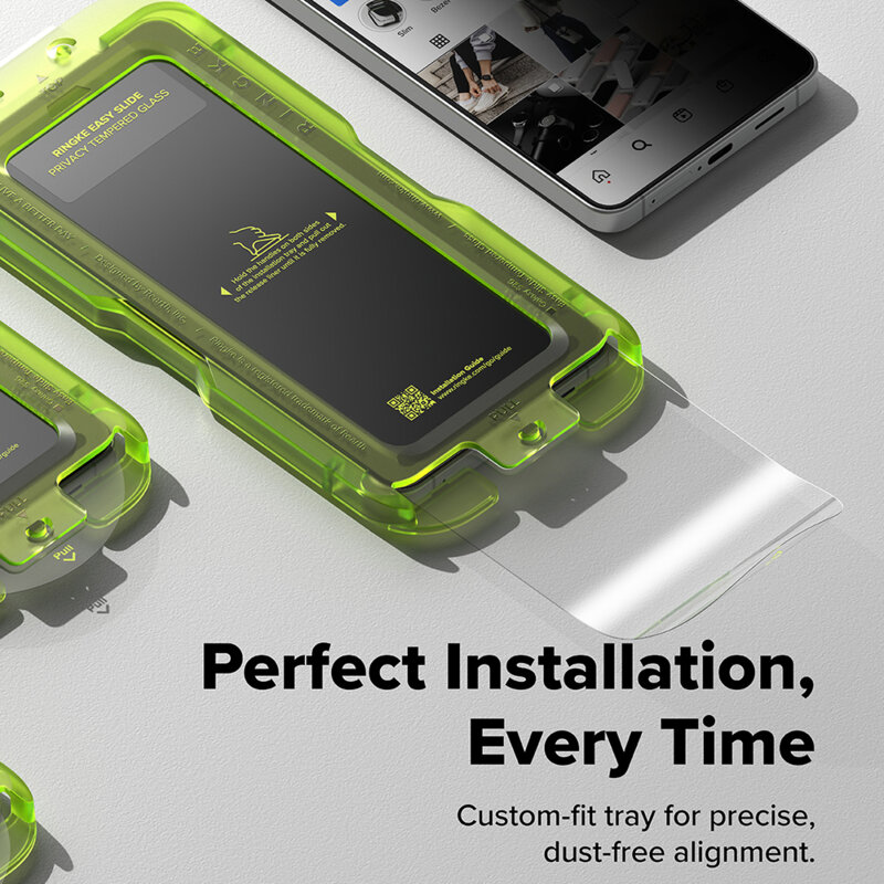 [Pachet 2x] Folie sticla Samsung Galaxy S26 Ringke Easy Slide Tempered Glass, negru