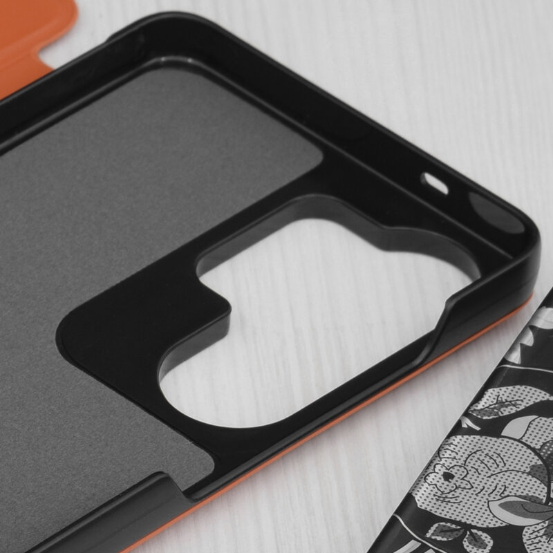 Husa Samsung Galaxy S26 Ultra Eco Leather View flip tip carte, portocaliu