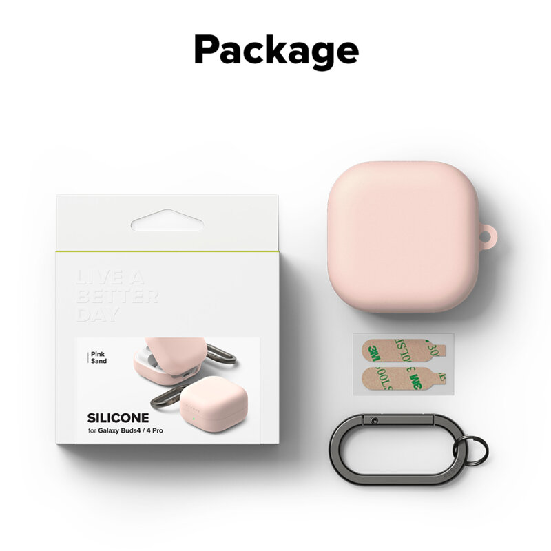 Husa Samsung Galaxy Buds 4 Pro Ringke Silicone, roz
