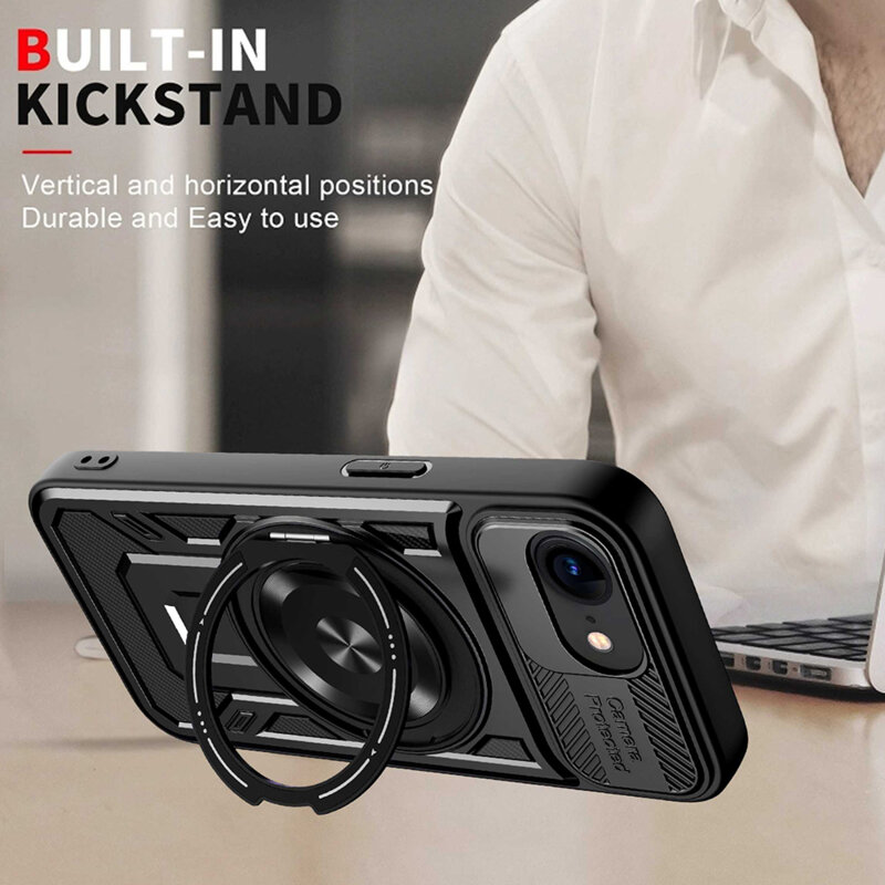 Husa iPhone 17e Techsuit RuggedCam, negru