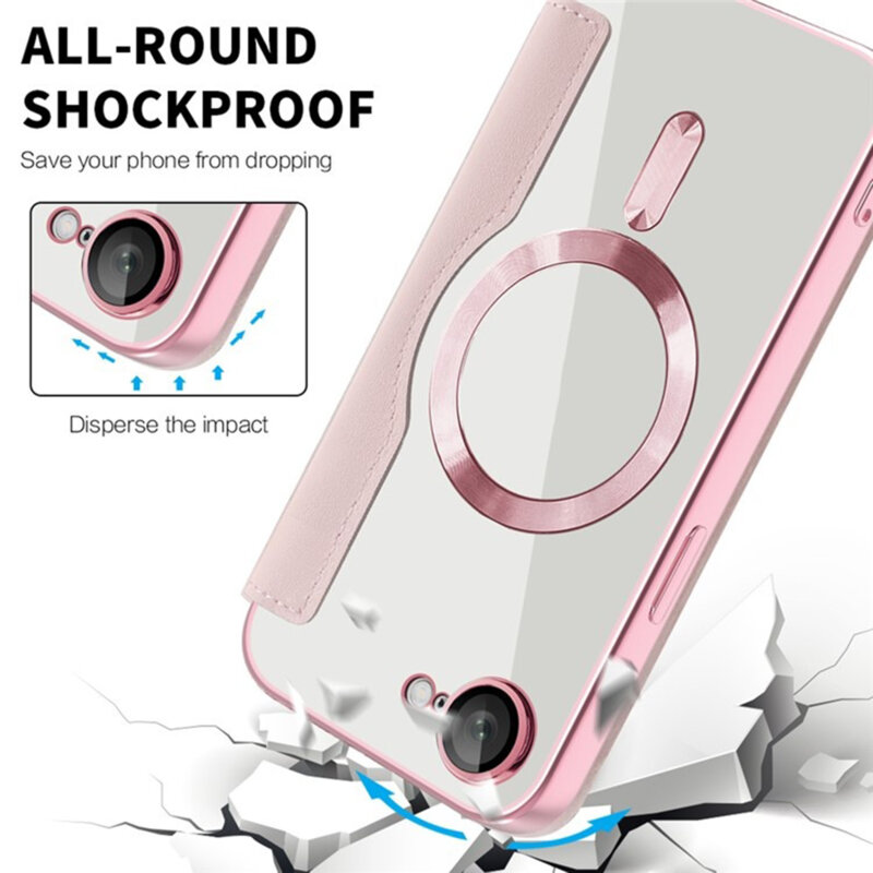 Husa iPhone 17e Techsuit SmartMag Book Case, roz