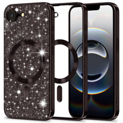 Husa premium iPhone 17e Techsuit Luxury Glitter MagSafe, negru