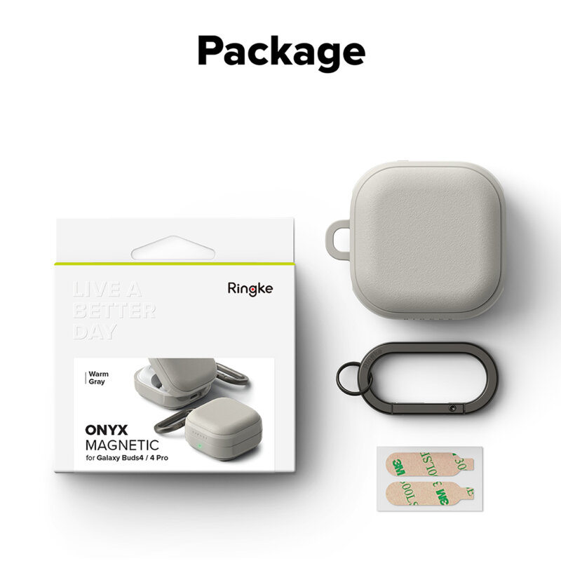 Husa Samsung Galaxy Buds 4 Pro Ringke Onyx Magnetic, gri