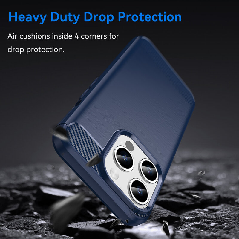 Husa iPhone 17e Techsuit Carbon Silicone, negru