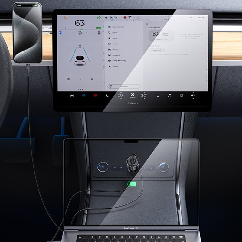 Incarcator auto Fast Charging, PD100W Yesido Y65, negru