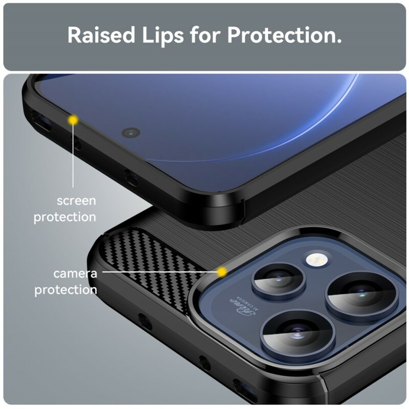 Husa Oppo Reno15 Techsuit Carbon Silicone, negru