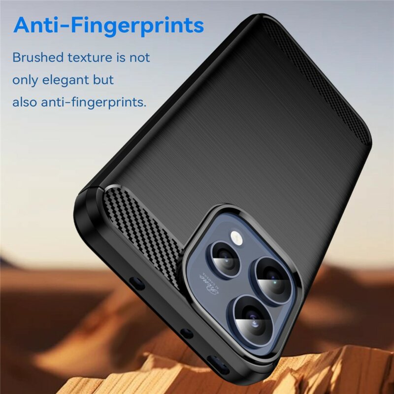 Husa Oppo Reno15 Techsuit Carbon Silicone, negru