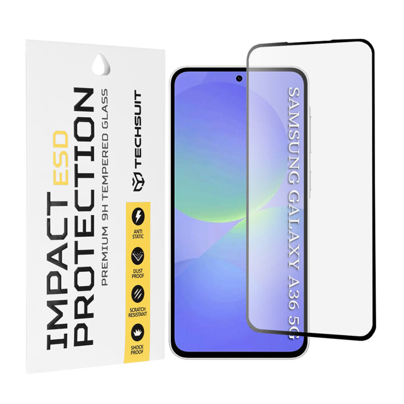 Folie sticla Samsung Galaxy A36 5G Techsuit ESD Glass, negru