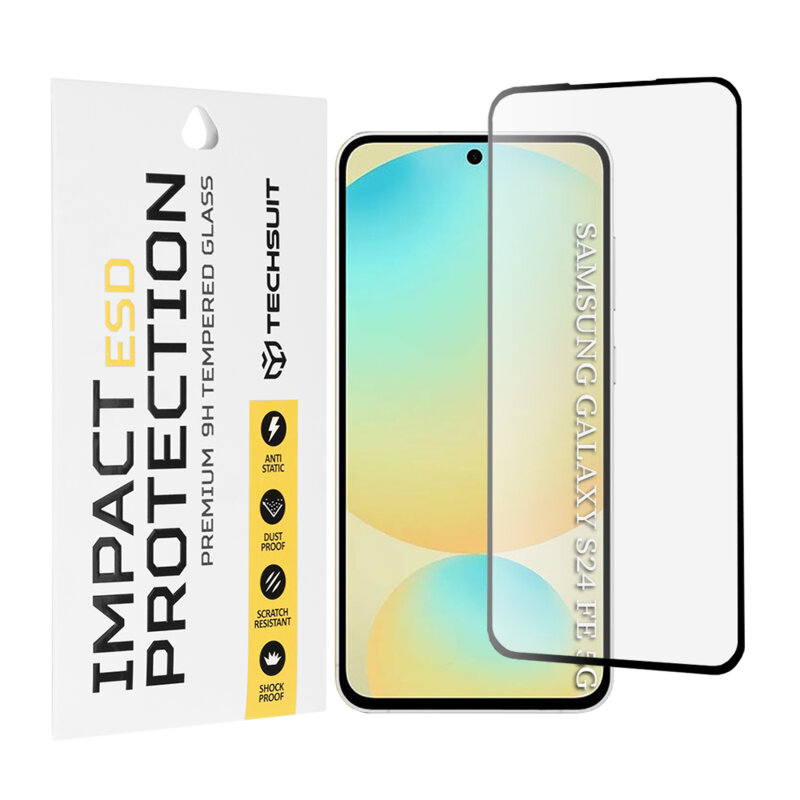 Folie sticla Samsung Galaxy S24 FE Techsuit ESD Glass, negru