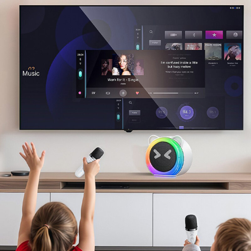 Set boxa karaoke Bluetooth + microfoane Yesido YSW36, alb