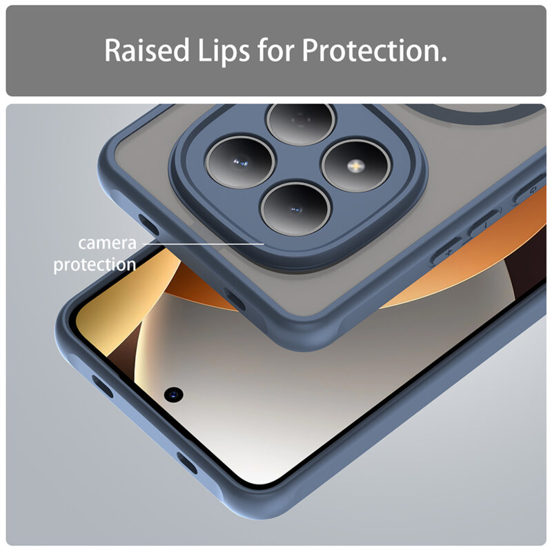 Husa Xiaomi Redmi Note 15 Pro 4G Techsuit HaloFrost II MagSafe, bleumarin