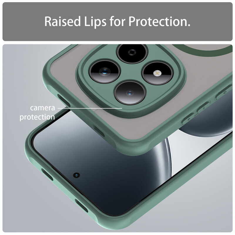 Husa Xiaomi Redmi Note 15 Pro 5G Techsuit HaloFrost II MagSafe, verde