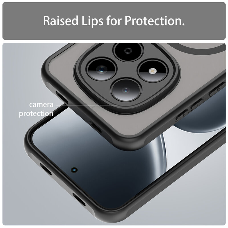 Husa Xiaomi Redmi Note 15 Pro 5G Techsuit HaloFrost II MagSafe, negru