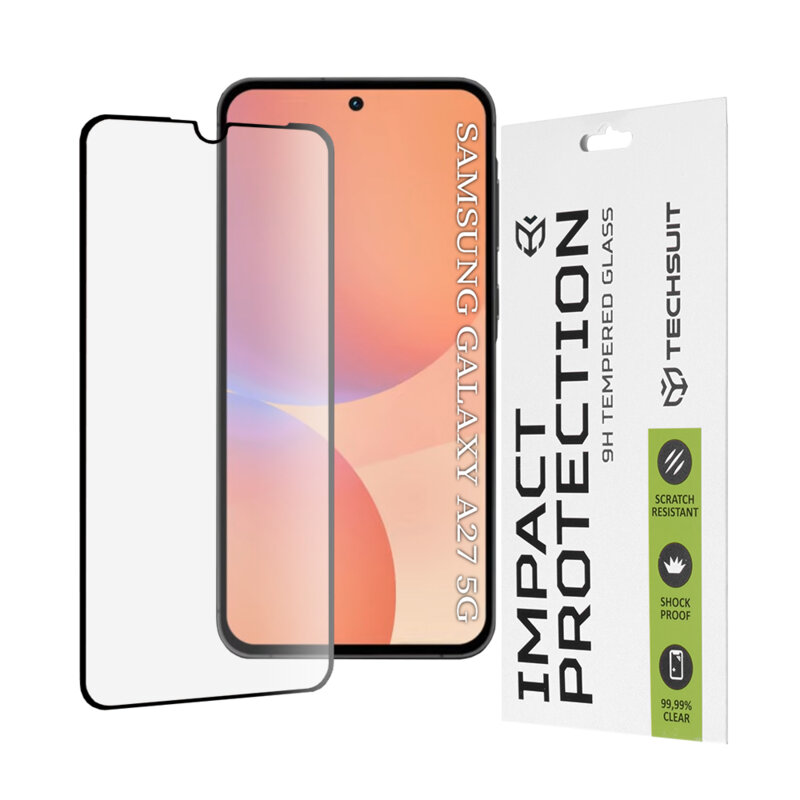Folie sticla Samsung Galaxy A27 5G Techsuit 111D Full Glue Full Cover, negru