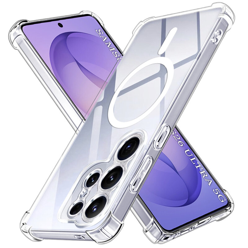 Husa Samsung Galaxy S26 Ultra Techsuit Shockproof Clear Silicone MagSafe, transparenta