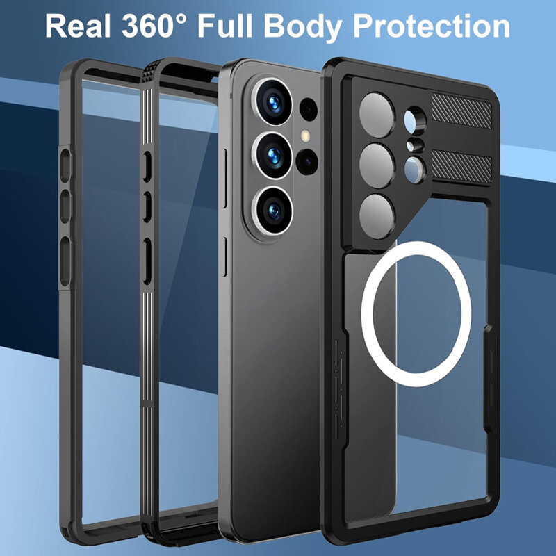 Husa impermeabila Samsung Galaxy S26 Ultra ShellBox Waterproof IP68, negru