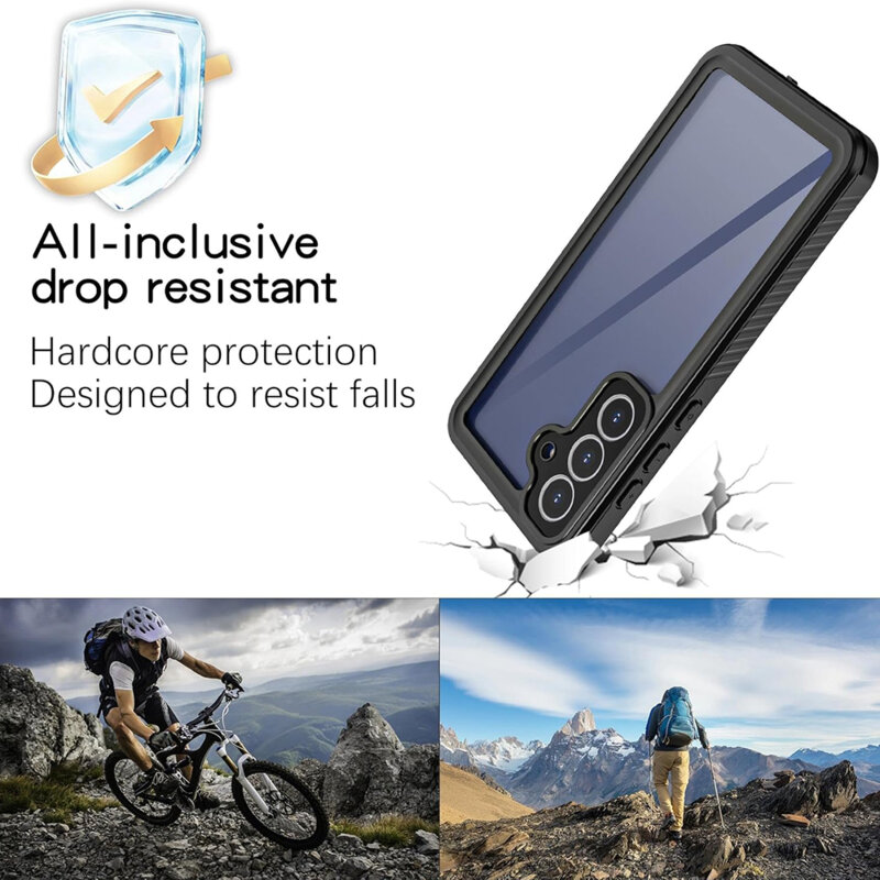 Husa impermeabila Samsung Galaxy S25 FE ShellBox Waterproof IP68, negru