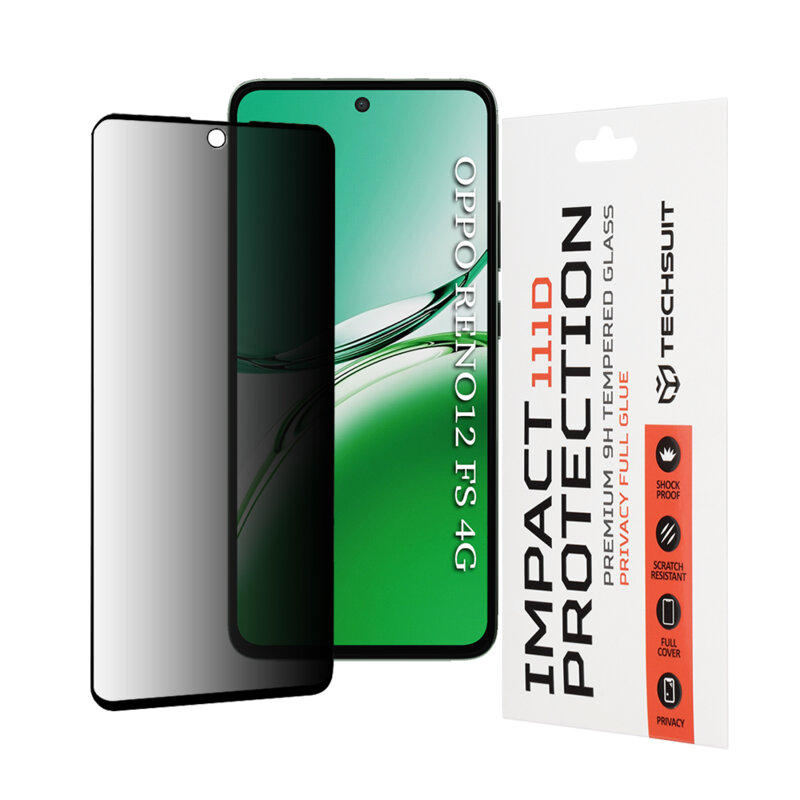 Folie sticla Oppo Reno12 FS 4G Techsuit 111D Privacy Full Glue, negru