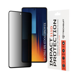 Folie sticla Xiaomi Poco M6 Pro 4G Techsuit 111D Privacy Full Glue, negru